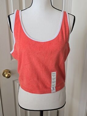 SO BRAND WOMENS JUNIOR SIZE  CORAL & WHITE SCOOPNECK TANK TOP SIZE EXTRA LARGE